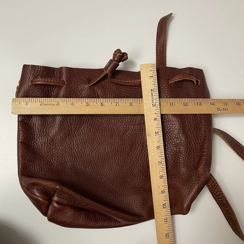 Portland Leather Goods Bucket Bag Pebbled Leather Brown‎ Handmade Artisanal B25